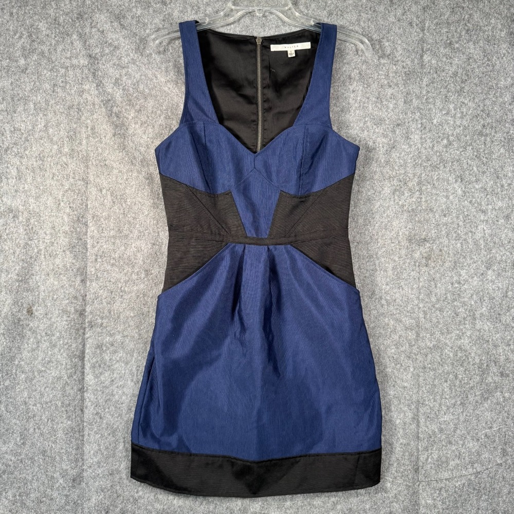 Walter Baker Ottoman Corset Dress Size 6 Blue Black Colorblock‎ Dark Academia